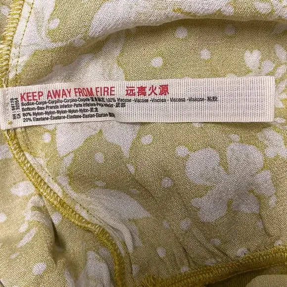 Free People One On One Date Bodysuit Marigold Yellow Floral Bell Sleeve XS Boho - Picture 10 of 14